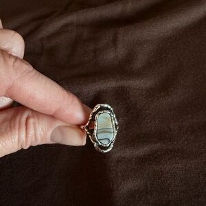 Free People Silver and Gray Stone Ring